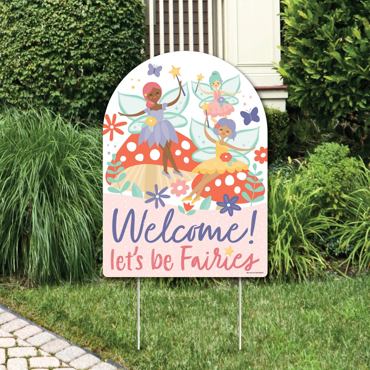 Big Dot of Happiness Let's Be Fairies - Party Decorations - Fairy Garden Birthday Party Welcome Yard Sign